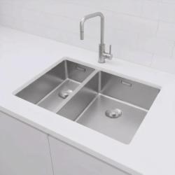 Pure.Sink Exclusivo RVS 1,5 anderthalbe Spüle 18+34 cm 10mm Radius PEX183440-02