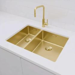 Pure.Sink Exclusivo Goldene 1,5 anderthalb Spüle 18+34 cm 10mm Radius PEX183440-60