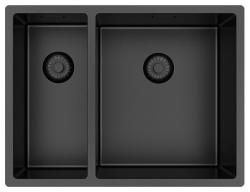 Pure.Sink Exclusivo Gun Metal 1,5 anderthalb Spülbecken 18+34 cm 10mm Radius PEX183440-61