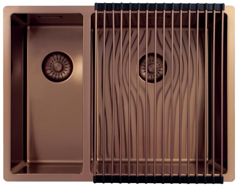 Pure.Sink Exclusivo Kupfer 1,5 anderthalb Spülbecken 18+34cm 10mm Radius PEX183440-62