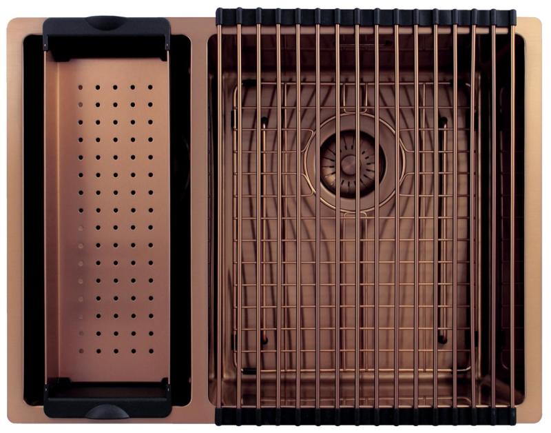 Pure.Sink Exclusivo Kupfer 1,5 anderthalb Spülbecken 18+34cm 10mm Radius PEX183440-62