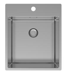 Pure.Sink Exklusiver RVS Spüle 44x52 cm Tapwing mit Lochbank für Wasserhahn 10mm Radius PEX4040T-02