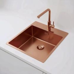 Pure.Sink Exclusivo Kupferspüle 44x52 cm Tapwing mit Lochbank 10mm Radius PEX4040T-62