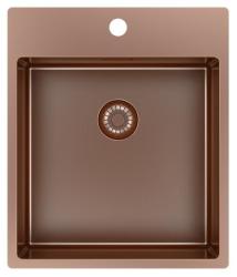 Pure.Sink Exclusivo Kupferspüle 44x52 cm Tapwing mit Lochbank 10mm Radius PEX4040T-62