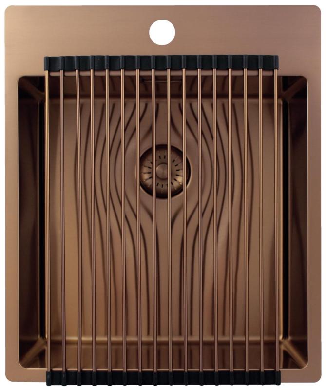 Pure.Sink Exclusivo Kupferspüle 44x52 cm Tapwing mit Lochbank 10mm Radius PEX4040T-62