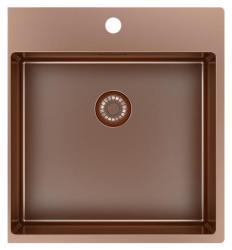 Pure.Sink Exclusivo Kupfer Spülbecken 49x52 cm Tapwing mit Hahnlochbank 10mm Radius PEX4540T-62