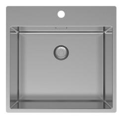 Pure.Sink Exklusives Edelstahl-Spülbecken 54x52cm Tapwing mit Armaturlochbank 10mm Radius PEX5040T-02