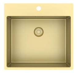 Pure.Sink Exclusivo Goldene Spülbecken 54x52 cm Tapwing mit Kranlochbank 10mm Radius PEX5040T-60