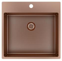 Pure.Sink Exclusivo Kupfer Spüle 54x52 cm Tapwing mit Armaturenbank 10mm Radius PEX5040T-62