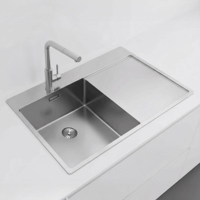 Pure.Sink Exclusivo Edelstahl Spüle mit Abtropffläche 78x52 cm Tapwing links PEX4078LT-02
