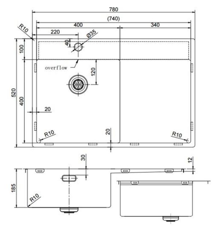 Pure.Sink Exclusivo Goldfarbene Spüle mit Abtropffläche 78 x 52 cm Wasserhahn links PEX4078LT-60