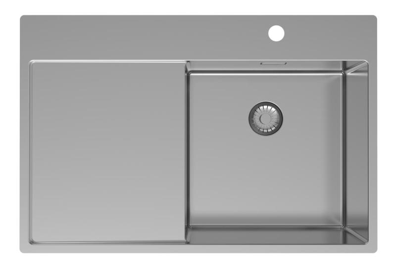 Pure.Sink Exclusivo Edelstahl Spüle mit Abtropffläche 78x52 cm Tapwing rechts PEX4078RT-02