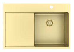 Pure.Sink Exclusivo Goldene Spüle mit Abtropffläche 78x52 cm Tapwing rechts PEX4078RT-60