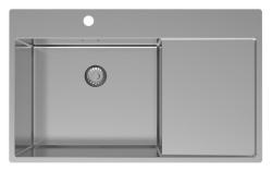 Pure.Sink Exklusiver Edelstahlspüle mit Abtropffläche 86x52 cm Tapwing links PEX5086LT-02