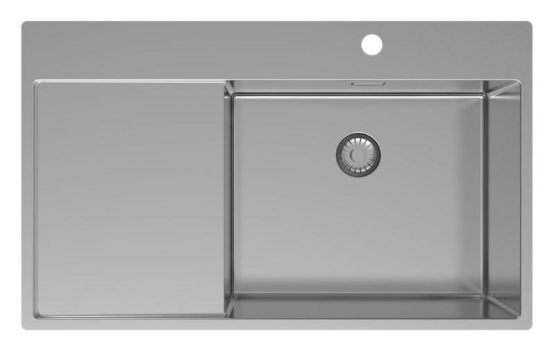 Pure.Sink Exclusivo Edelstahlspüle mit Abtropffläche 86x52 cm Tapwing rechts PEX5086RT-02