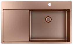 Pure.Sink Exclusivo Kupfer Spülbecken mit Abtropffläche 86x52 cm Tapwing rechts PEX5086RT-62
