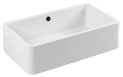 Ausmann Ceramic Mira Keramische Weiße Spüle - Unterbau und Zwischenbau 795 x 460 mm mit schwarzem Plug 1208971469
