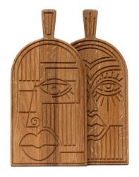 Woodsea Maske Eiche - Eichenholzmaske Schneide- und Servierbrett 38x19 cm 1208971562