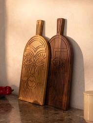 Woodsea Maske Eiche - Eichenholzmaske Schneide- und Servierbrett 38x19 cm 1208971562