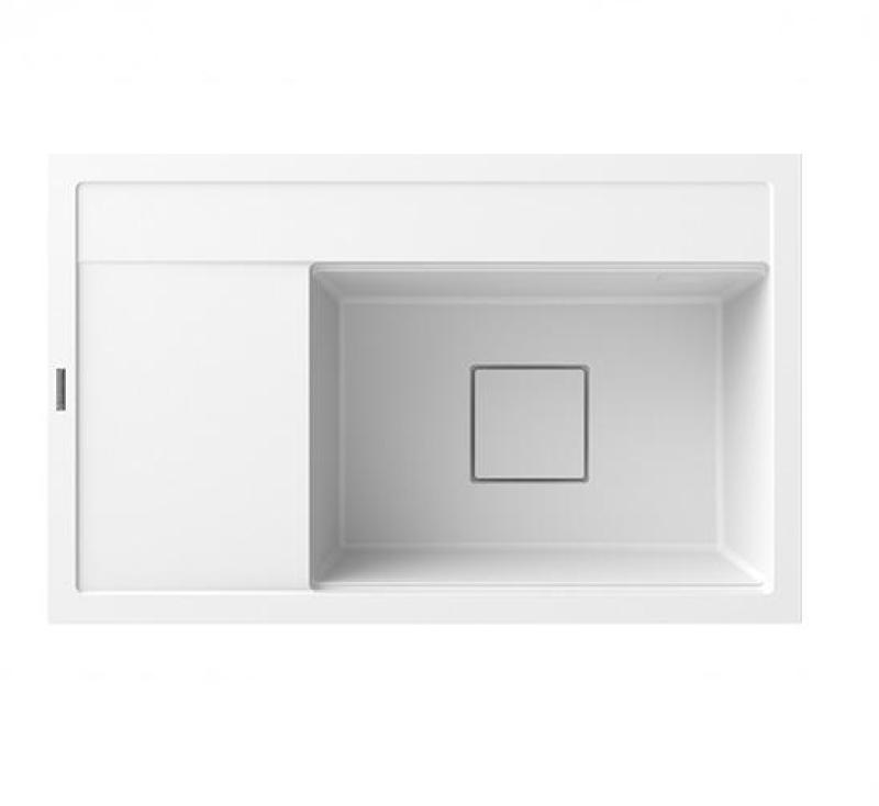 Graniteland Seta Granit Weißes Aufbauwaschbecken 80x50 cm 1208971618