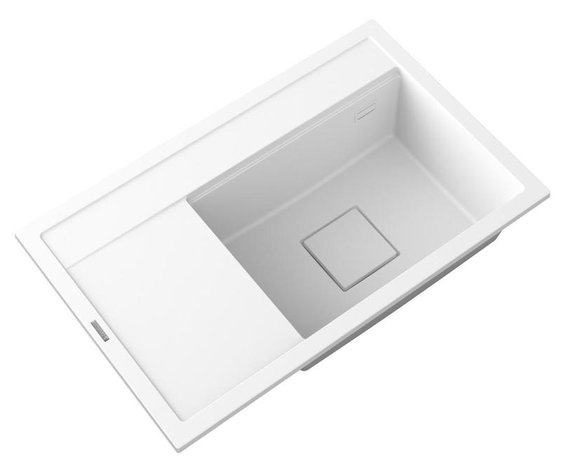 Graniteland Seta Granit Weißes Aufbauwaschbecken 80x50 cm 1208971618