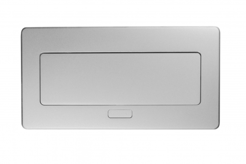 Möbelsteckdose MULTISOFT, 2xSCHUKO, USB A+C, RJ45, HDMI-Kabel 1,5 m, Aluminium