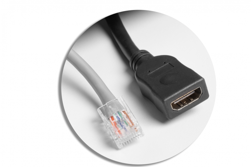 MULTISOFT Möbelsteckdose 2x Steckdose mit Erdung, USB A+C, RJ45, HDMI, Stromkabel mit Stecker, Schwarz
