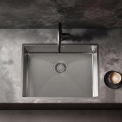 Pure.Sink Luxion Edelstahlspüle 50 x 40 cm Unterbau, flach eingebaut und Aufsatz PLX5040-02