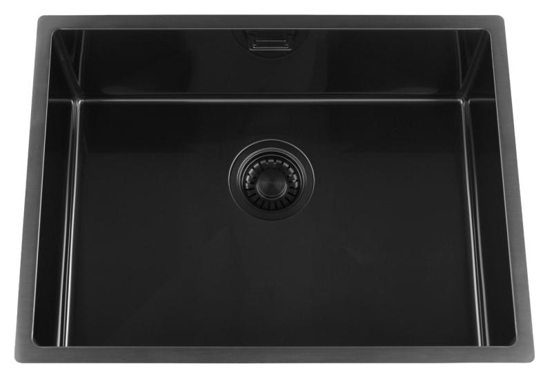Pure.Sink Luxion PVD Schwarze Spüle 55 x 40 cm Unterbau, flächenbündiger Einbau und Aufsatz PLX5540-63