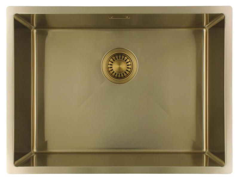 Pure.Sink Luxion Goldene Spüle 55 x 40 cm Unterbau, flach eingebaut und Aufsatz PLX5540-60