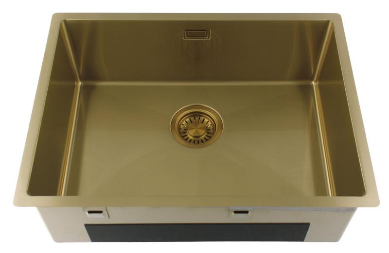 Pure.Sink Luxion Goldene Spüle 55 x 40 cm Unterbau, flach eingebaut und Aufsatz PLX5540-60