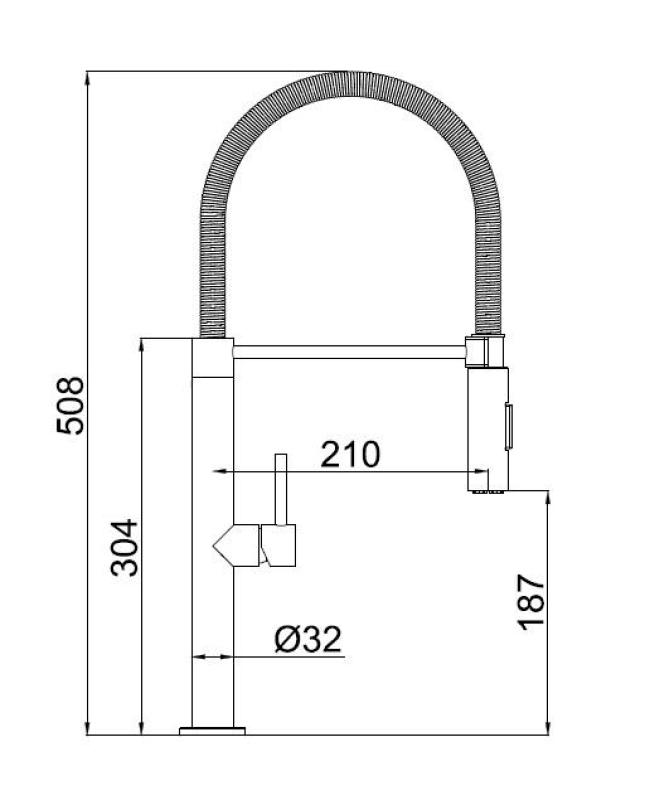 Pure.Sink Luxion Goldfarbene Profi-Küchenarmatur mit flexiblem Auslauf und 2 Strahlarten PLXFLEX-60