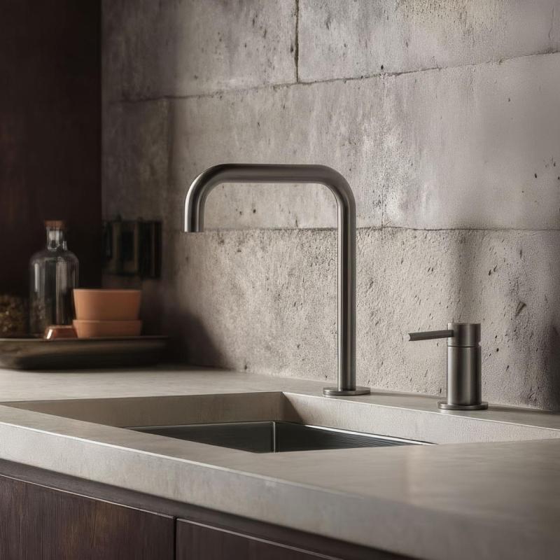 Pure.Sink Luxion 2-Loch-Küchenarmatur aus Gun Metal mit U-Auslauf PLX2HU-61