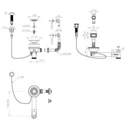 Granitemy Goldener Abflusssatz inklusive Druckknopf-Abfall mit Stecker, plus rechteckiger und runder Überlauf 1208971743