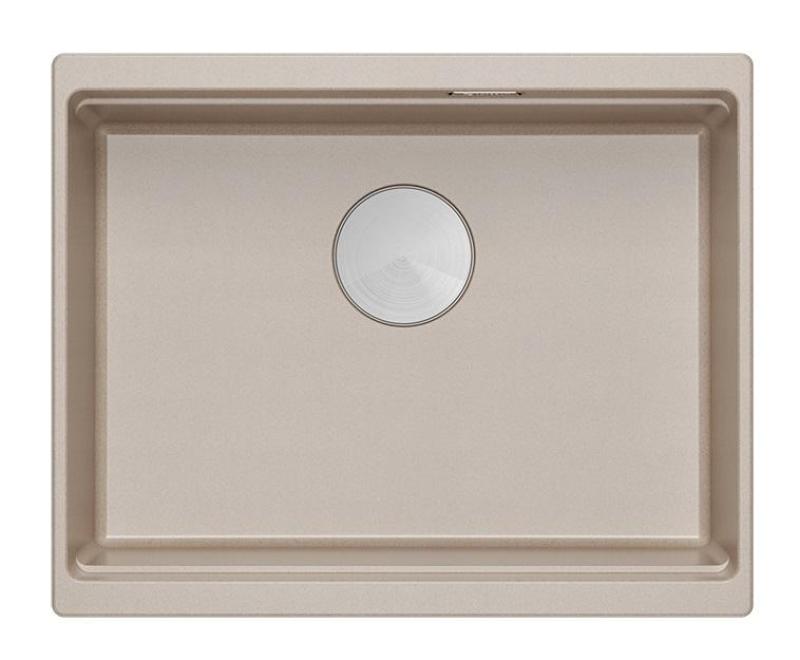 Quadri Newport II Granit Unterbau beige Spüle 560x450mm mit Edelstahl-Stecker und Abflusskappe 1208971766