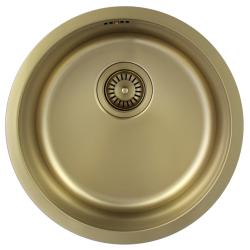 Pure.Sink Rondo Goldene Runde Spüle Flachmontage, Unterbau und Aufbau 38 cm PRN38-60