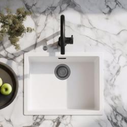 Ausmann Faser weißes Spülbecken 50x40cm Unterbau, Aufbau und Flachbau mit automatischem Gun-Metal-Plug 1208971902