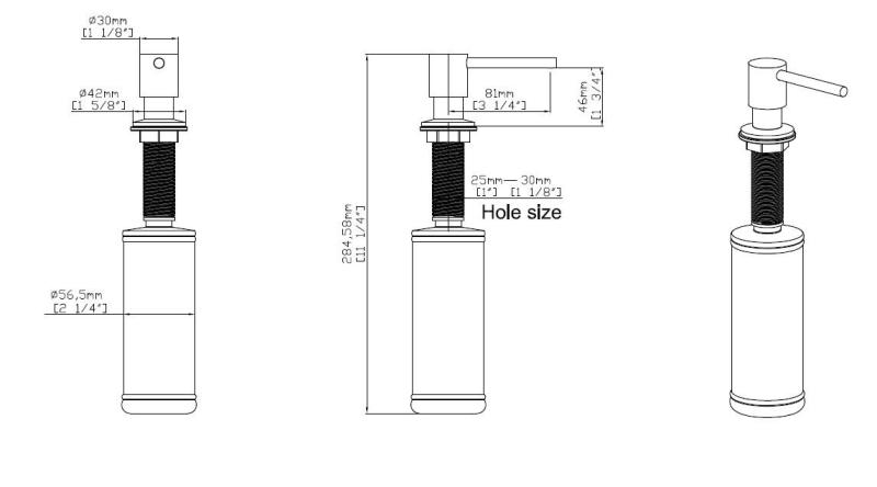 Pure.Sink Elite Steel Shine Einbau Seifenspender PVD Kupfer von oben nachfüllbar PS9010-62