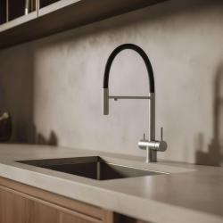 Pure.Sink Elite Steel Flex 3-Wege Edelstahl Küchenarmatur mit flexiblem Auslauf und gefiltertem Wasser PS8110-02