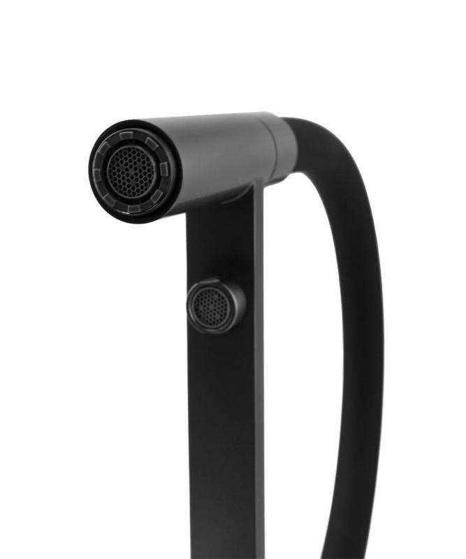 Pure.Sink Elite Steel Flex 3-Wege Mattschwarzer Küchenhahn mit flexiblem Auslauf und gefiltertem Wasser PS8110-10