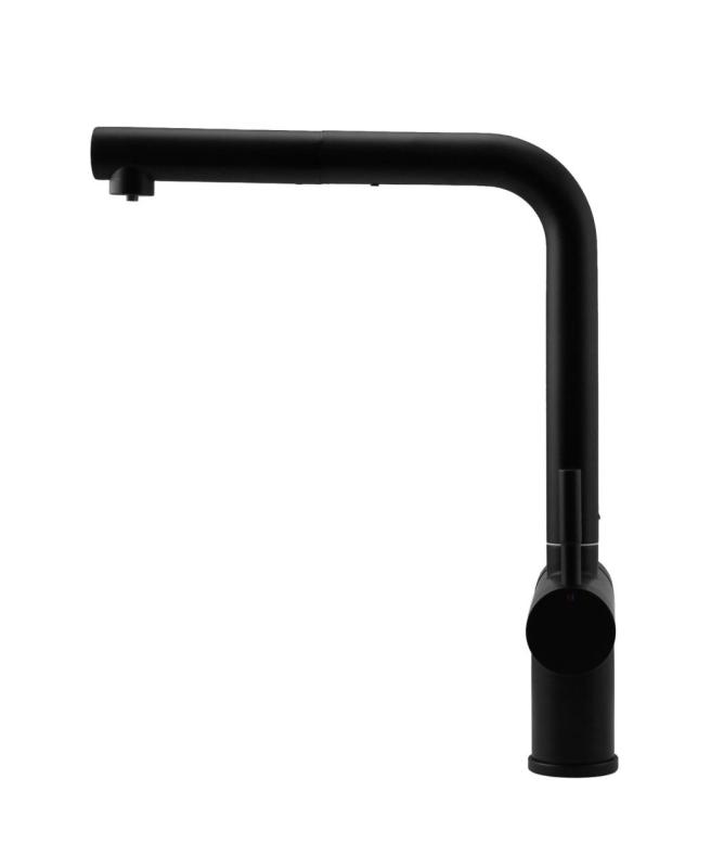 Pure.Sink Elite Steel Clear-S Mattschwarz 3-Wege-Küchenarmatur mit ausziehbarem Auslauf und gefiltertem Wasser PS8120-10
