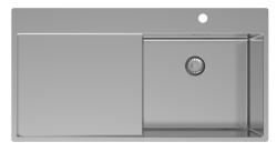 Pure.Sink Exclusivo Edelstahlspüle mit Abtropffläche 100 x 52 cm Wasserhahn rechts PEX47100RT-02