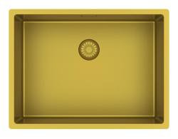 Pure.Sink Exclusivo Goldene Spüle 55 x 40 cm, 10 mm Radius, Unterbau, Flachbau und Aufsatz PEX5540-60