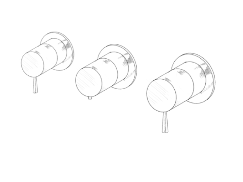 MURO TUA Einbau-Duschthermostat mit 2 Absperrhähnen, Chrom M1.B34T.R.CR