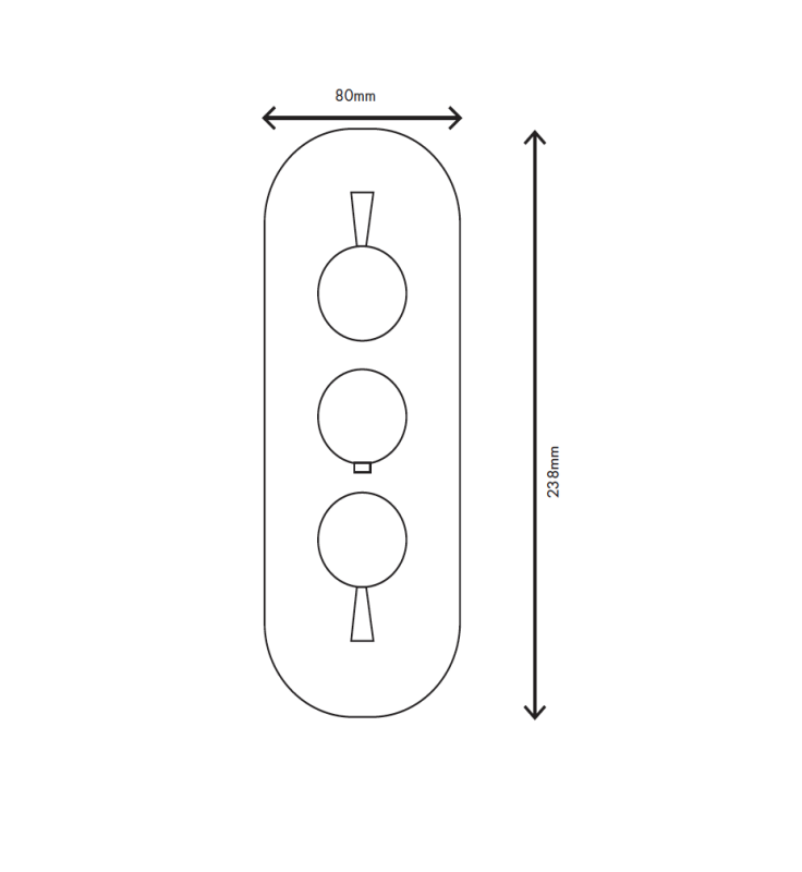 MURO TUA Wand-Einbau-Mischbatterie mit 2 Absperrhähnen Chrom M1.B34.S.CR