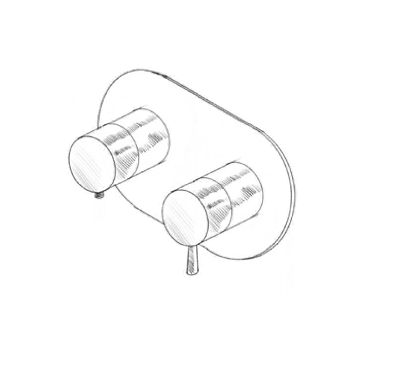 MURO TUA Einbau-Duschthermostat mit 3 Ausgängen, Chrom M1.B33T.S.CR