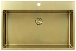 Pure.Sink Exclusivo Goldene große Spüle 75 x 40 cm Tapwing mit Hahnloch PEX7540T-60