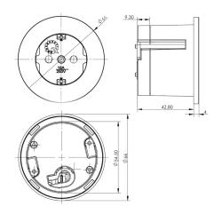 Indux Round Einbau-Steckdose mit 1 Steckdose, Schutzkontakt, Kupfer 1208972316