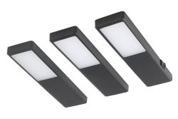 Indux Nivo Küchenaufsatz LED-Set 3x3 W mit Zentralschalter Schwarz 1208972330