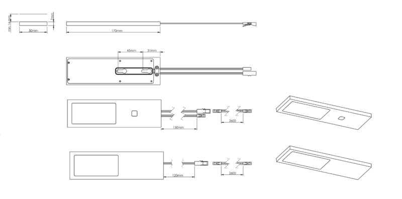 Indux Solin Küche Aufbau Multi Tone LED Set 4 Spots x 3,6 W Gun Metal 1208972354